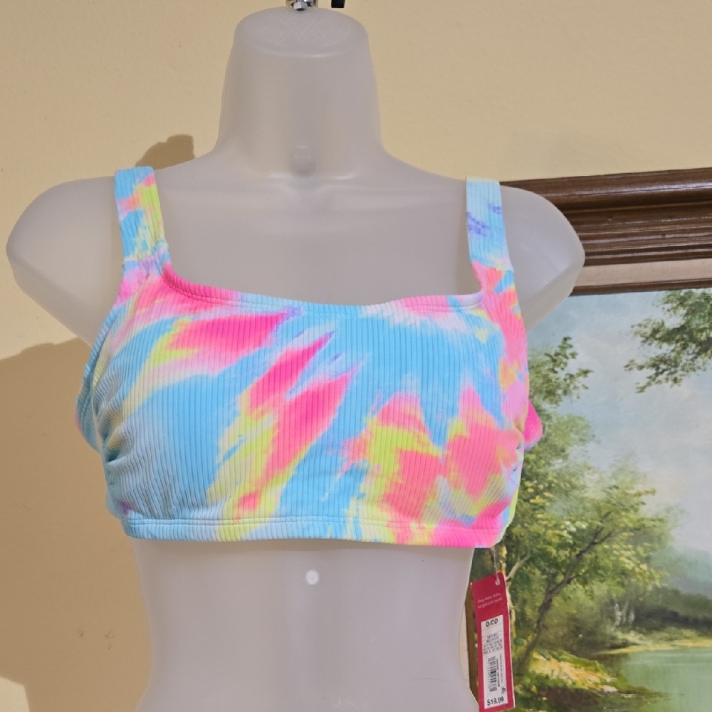 Colorful Tie-Dye Swim Top H35